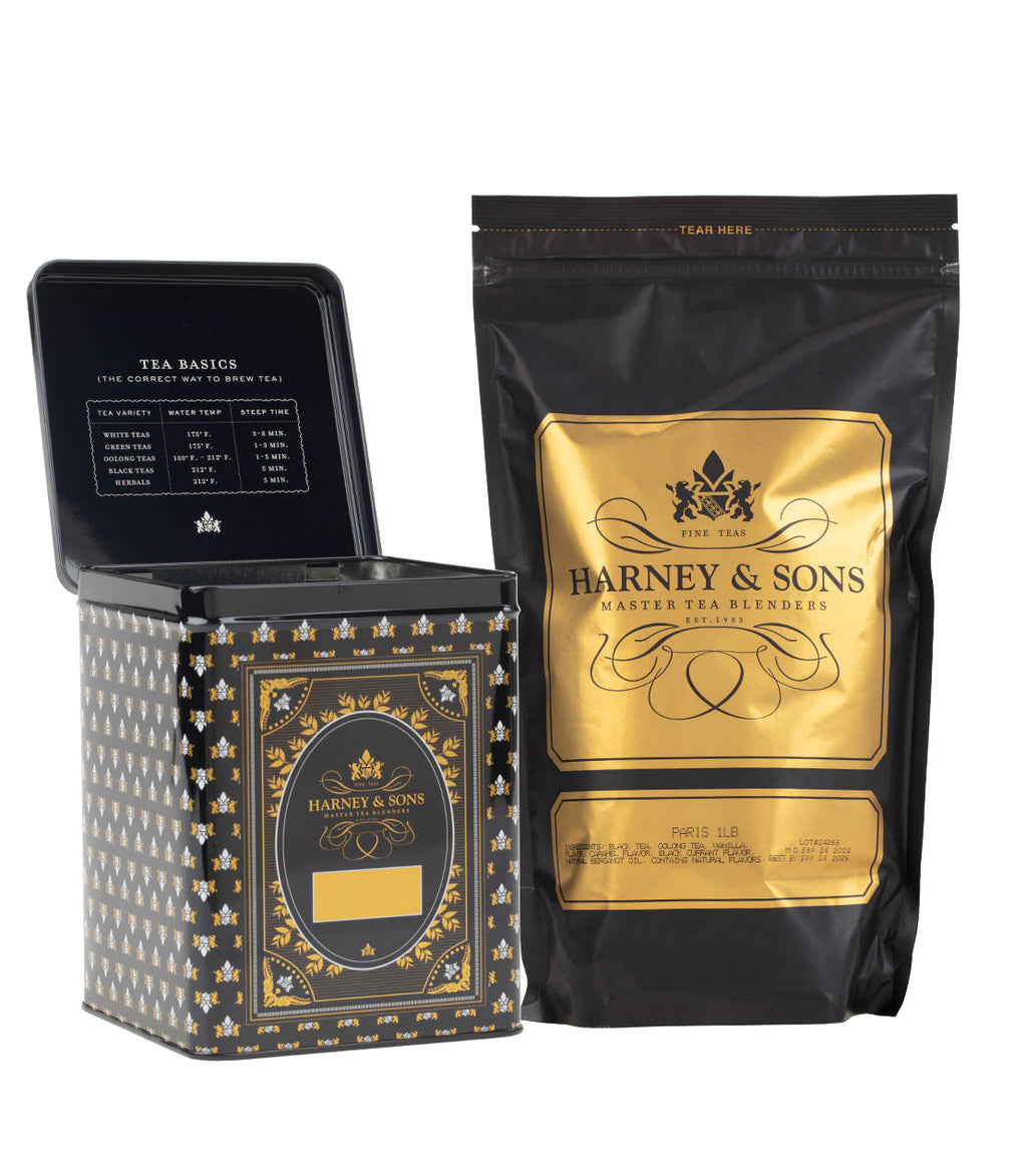 Harney & Sons Hinged Storage Canister ¨C Paris Loose Tea Bundle