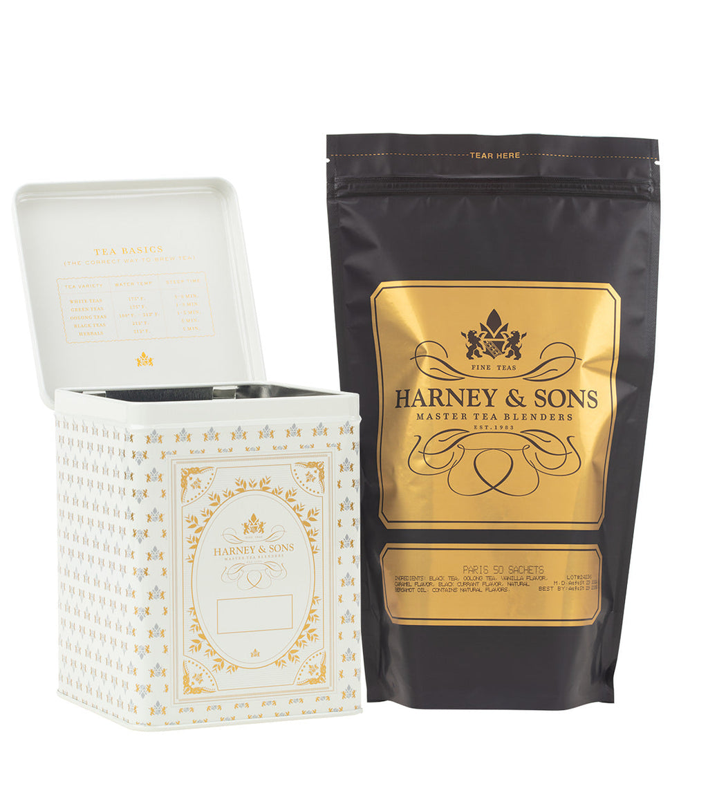 Harney & Sons 50 CT Hinged Canister Bundle - Paris Sachets